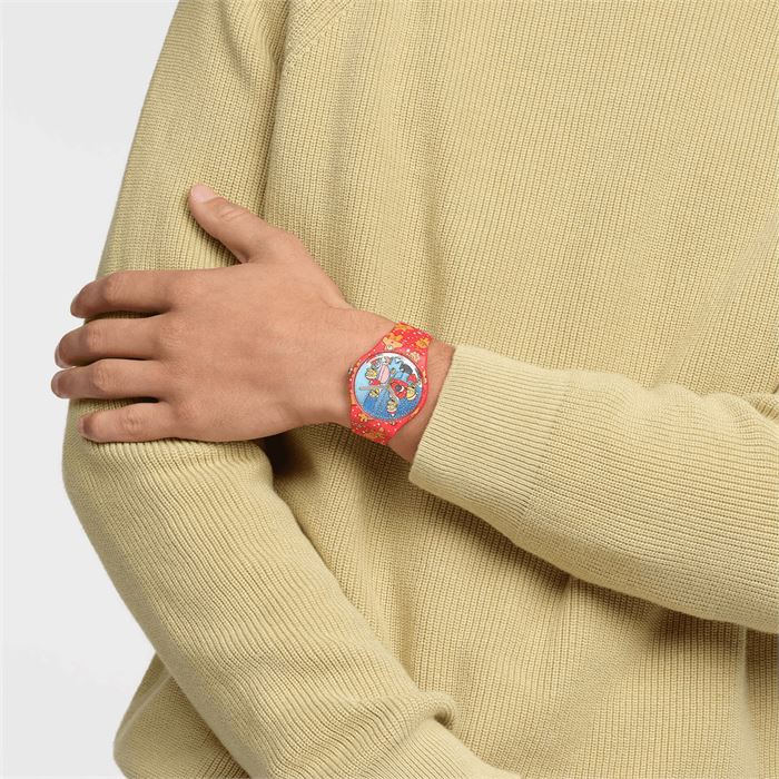 Swatch X Simpsons SUOZ361 Wondrous Winter Unisex Kol Saati Abt Saat