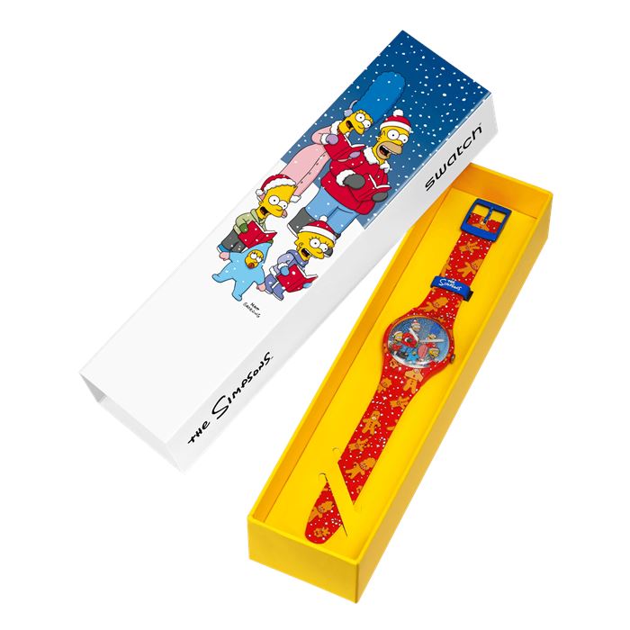 Swatch X Simpsons SUOZ361 Wondrous Winter Unisex Kol Saati Abt Saat