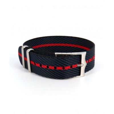 Rochet 8912006ST05 Lacivert/Kırmızı Su Geçirmez Nato Kayış - 20 mm