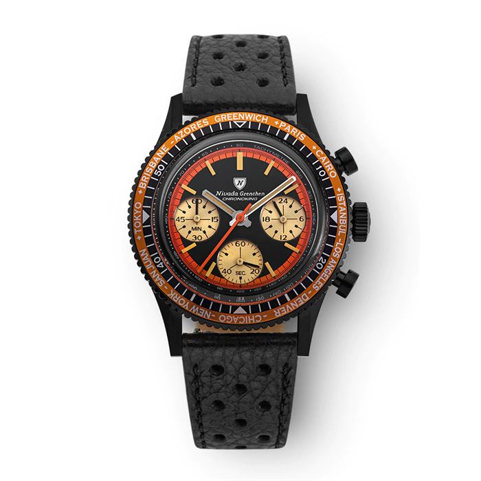 Nivada Grenchen Chronoking MecaQuartz Black Abt Saat