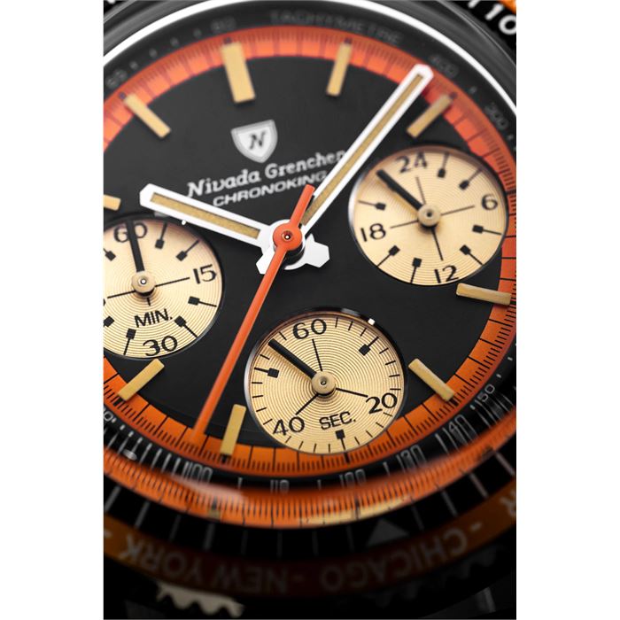 Nivada Grenchen Chronoking MecaQuartz Black Abt Saat