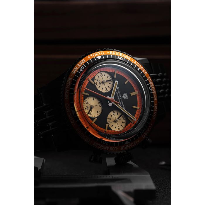 Nivada Grenchen Chronoking MecaQuartz Black Abt Saat