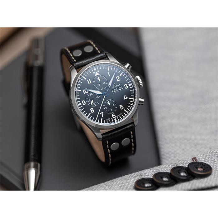 Laco Chronograph Kiel.2 Schwarz 862148 Otomatik Kronograf Erkek