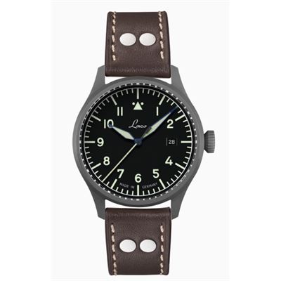 Laco Flieger Stuttgart Pro 40mm [Kumlama Kasa + Tarih + Safir Kristal Kasa Arkası] Otomatik Erkek Kol Saati