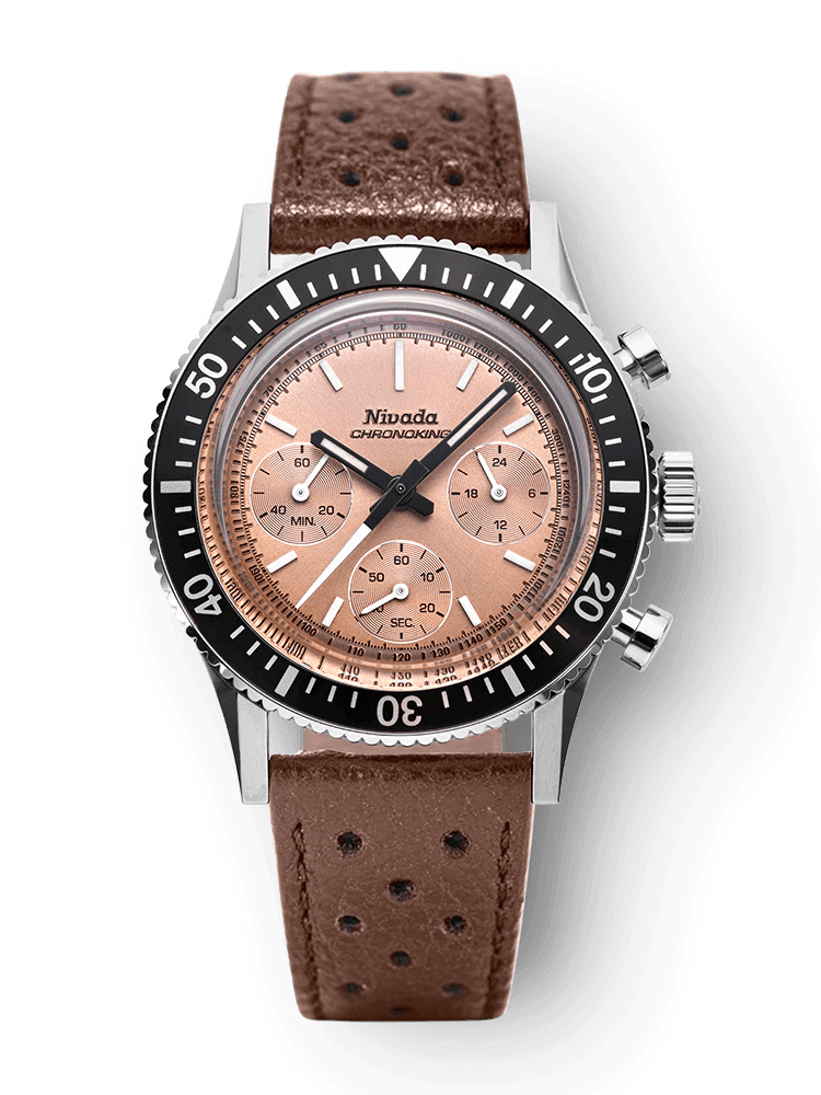 カンタロウ Nivada Grenchen Chronoking MecaQuartz Salmon Erkek Kol Saati Abt Saat
