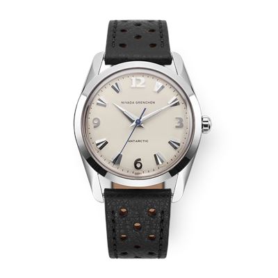 Nivada Grenchen Antarctic 35mm - Eggshell White  Luminova 35004M40 Kurmalı Erkek Kol Saati