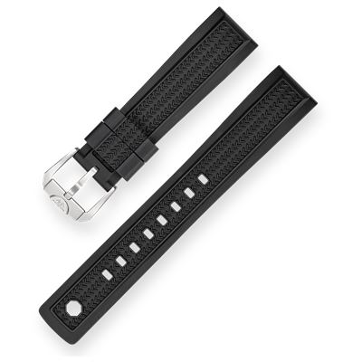 Squale Von Buren Pro Siyah Silikon Kayış - 20 mm