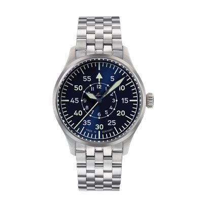 Laco Flieger Karlsruhe Pro Blue 40mm [Safir Kristal Kasa Arkası] Otomatik Erkek Kol Saati