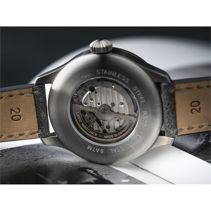 Laco Pilot Watches Basic Aachen Grau 42 862159 Otomatik Erkek Kol