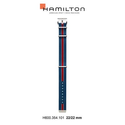 Hamilton H694354101 Mavi/Kırmızı Nato Kayış- 22 mm