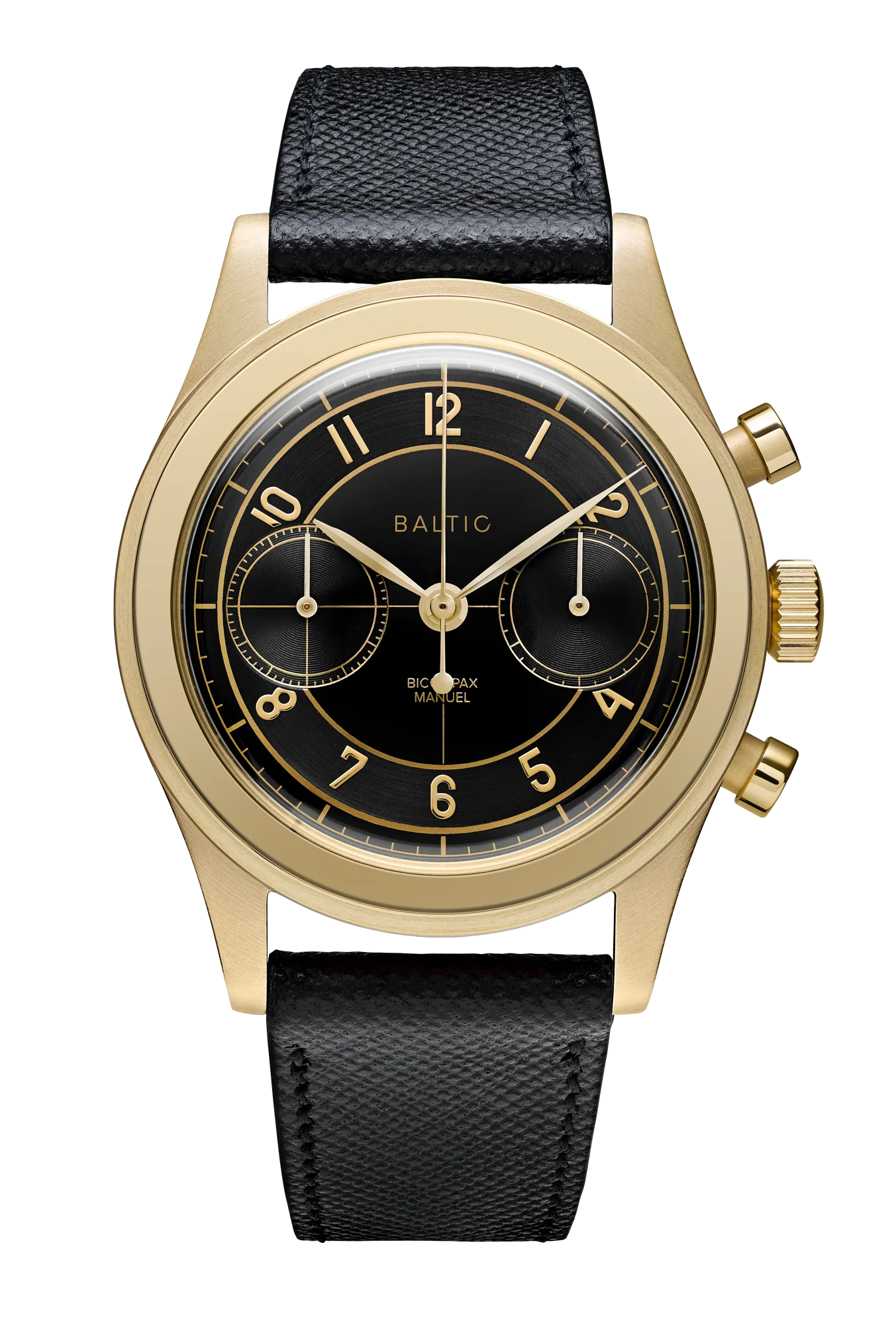 ベノムショック　14ポンド Baltic Bicompax 002 Gold PVD Black BIC12TGOLD37 Mekanik Kronograf