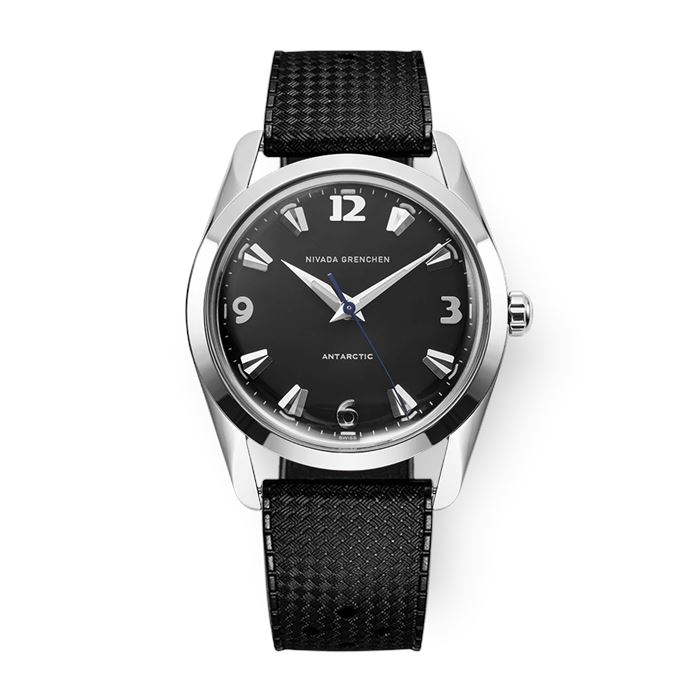 テディスヌ Nivada Grenchen Antarctic 35mm Black White Kurmalı Erkek Kol Saati
