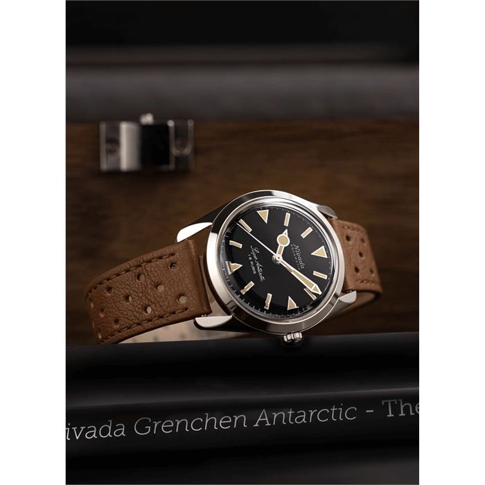 Nivada Grenchen Super Antarctic 35mm Black Kurmalı Erkek Kol Saati