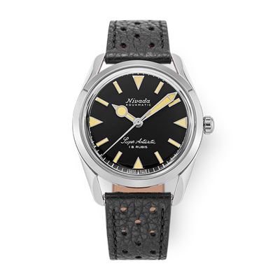 Nivada Grenchen Super Antarctic 35mm -Black  Beige Luminova 35013M40 Kurmalı Erkek Kol Saati