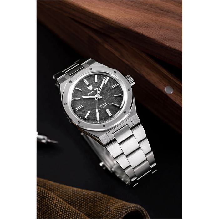 Nivada Grenchen F77 Stainless Steel Meteorite 68016A77 Otomatik