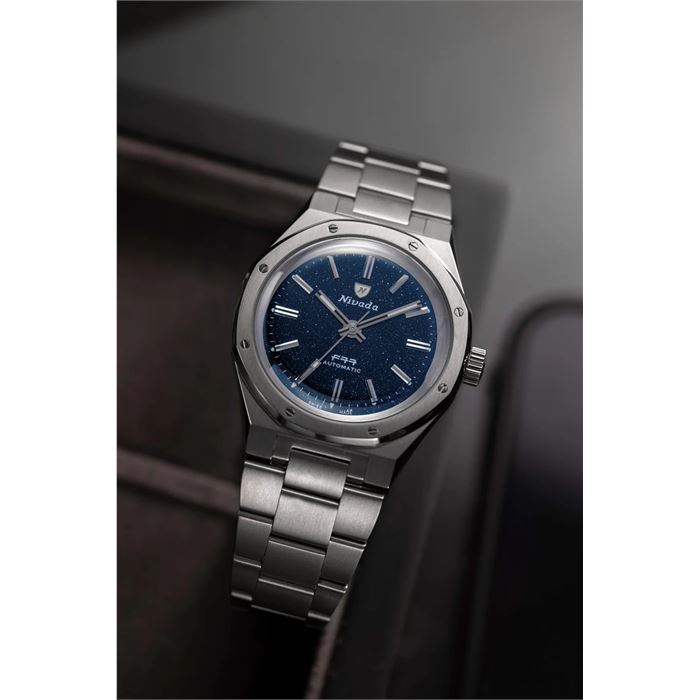Nivada Grenchen F77 Titanium Dark Blue Aventurine 68018A77