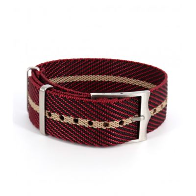 Rochet 8912007ST13 Bordo/Bej Su Geçirmez Nato Kayış - 20 mm