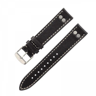Laco Pilot Strap Black - 402204 Siyah Deri Kayış - 20 mm