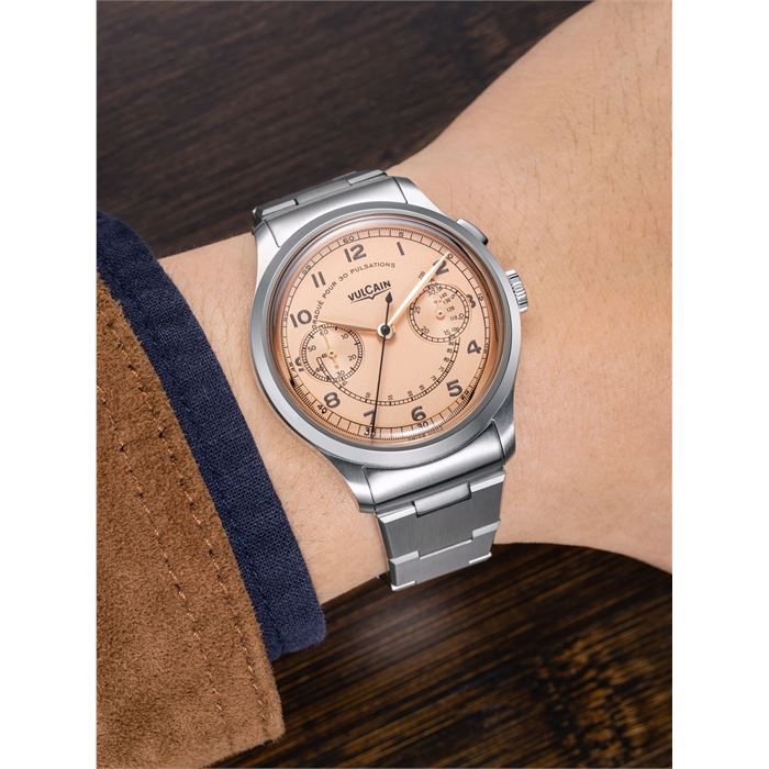 Vulcain Monopusher Heritage Salmon Chronograph Limitli Üretim