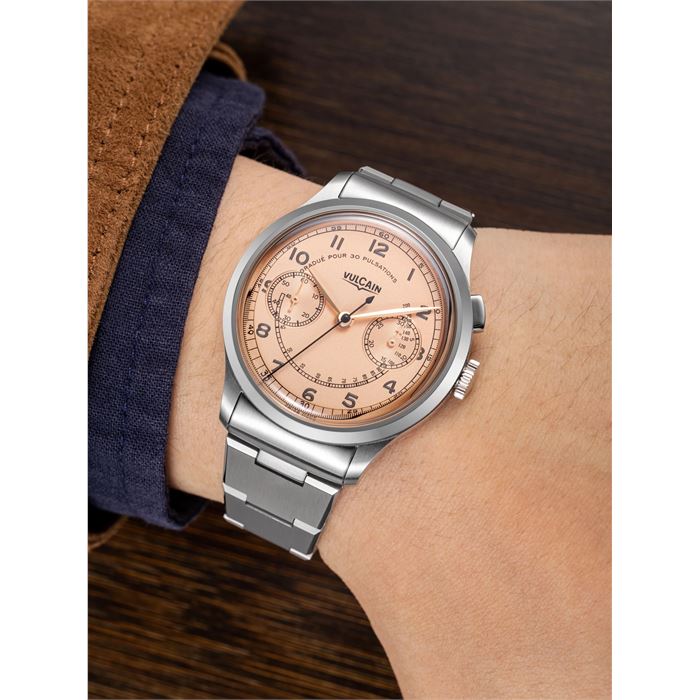 Vulcain Monopusher Heritage Salmon Chronograph Limitli Üretim