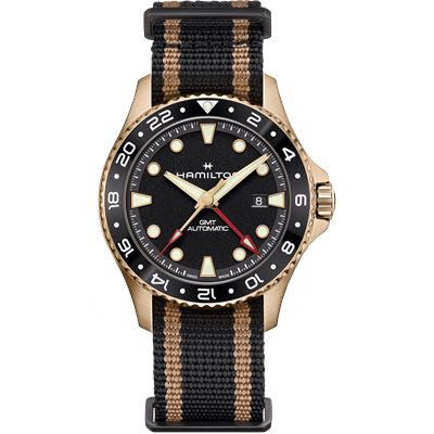 Hamilton H8256593 Khaki Navy Automatic GMT 43 mm Bronze Otomatik Erkek Kol Saati