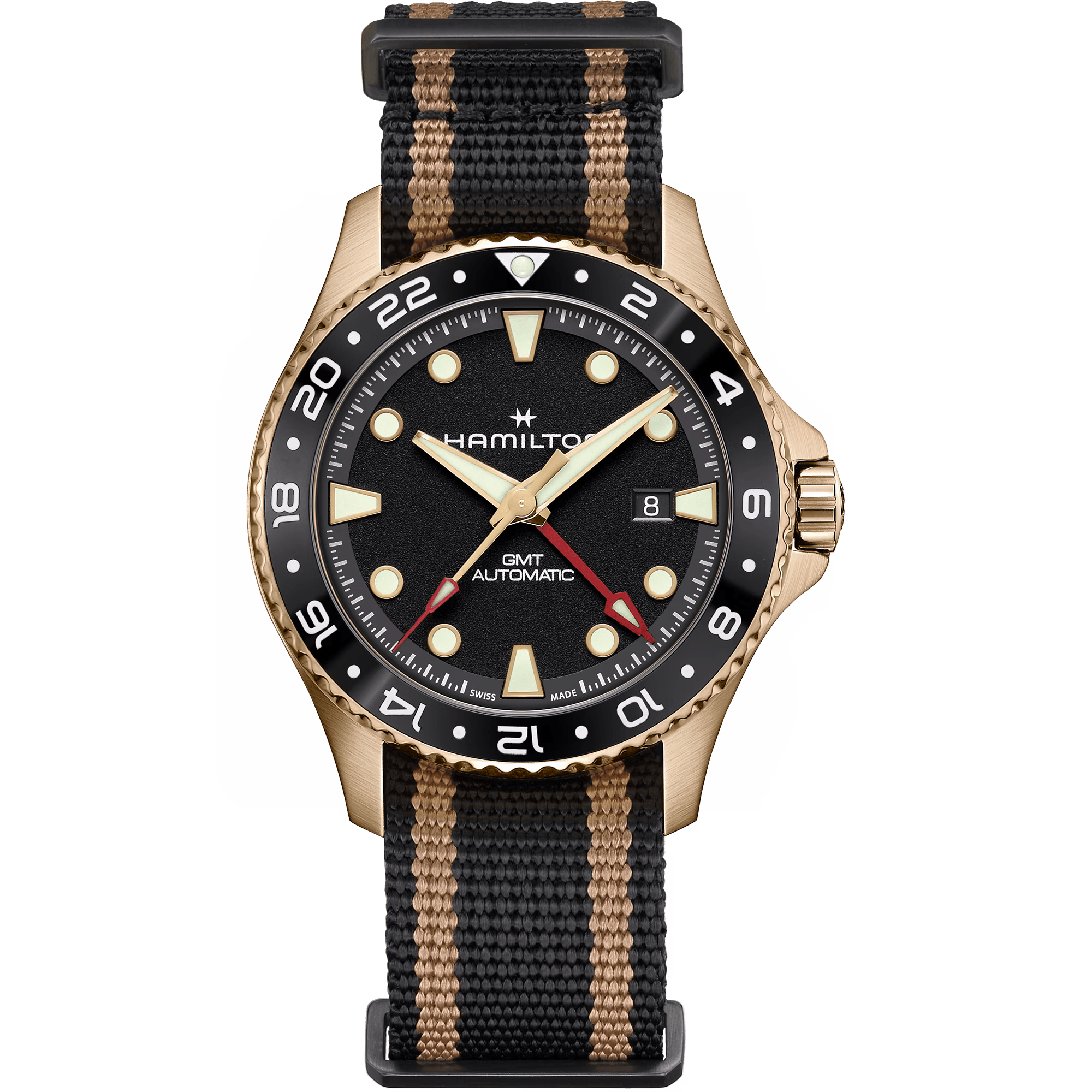 Hamilton Khaki Navy Automatic GMT 43 mm Bronze H82565930 Erkek Kol