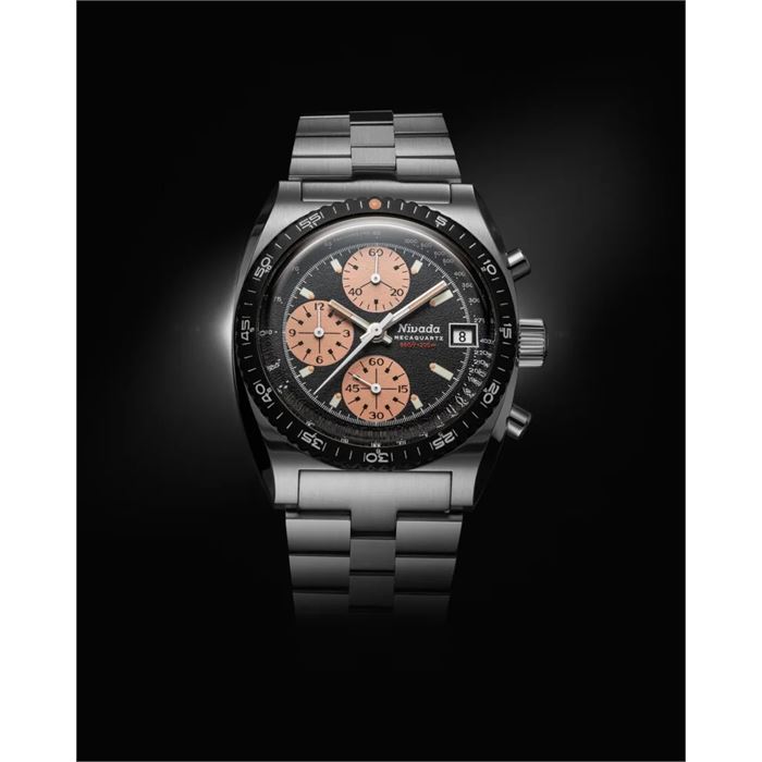 Nivada Grenchen Chronosport Mecaquartz Salmon Chronograph 77002Q45