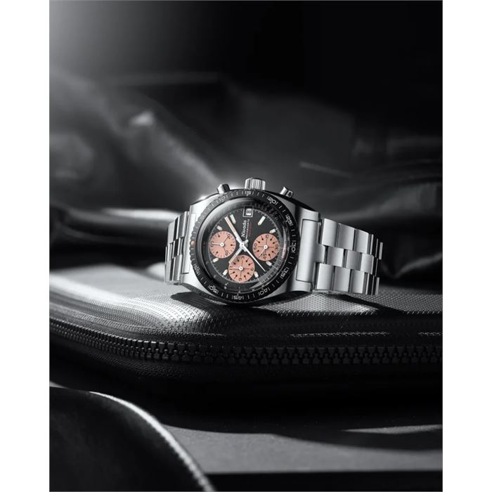 Nivada Grenchen Chronosport Mecaquartz Salmon Chronograph 77002Q45