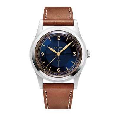 Baltic HMS 003 Blue Gilt - Stitched Lion HMS13TBLUG35 Otomatik Erkek Kol Saati