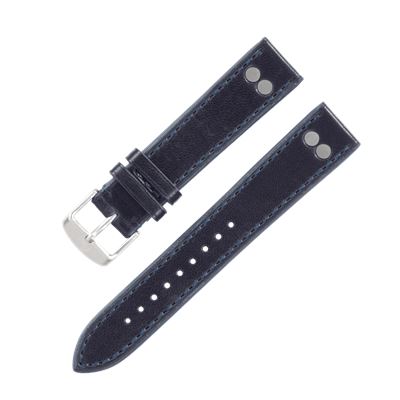 Laco 402190 Lacivert Deri Kayış - 18 mm
