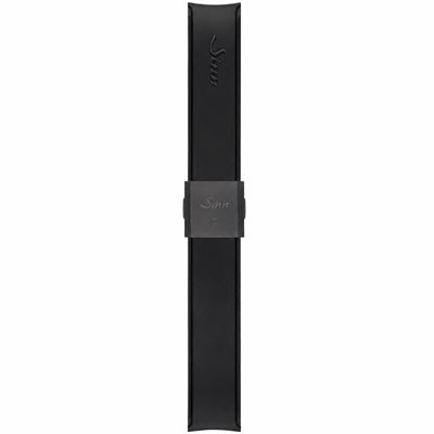 Sinn U50 - Black Hard Coated Tegiment (Kelebek Klips) - Siyah Silikon Kayış - 20 mm