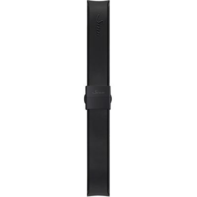 Sinn U50 - Black Hard Coated Tegiment (Kelebek Klips) - Siyah Silikon Kayış - 20 mm