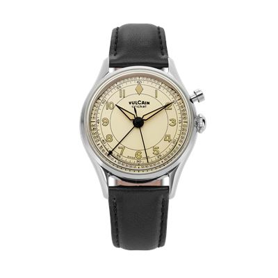 Vulcain Cricket Classique 39mm Eggshell - Sapphire Caseback Mekanik Alarm Erkek Kol Saat