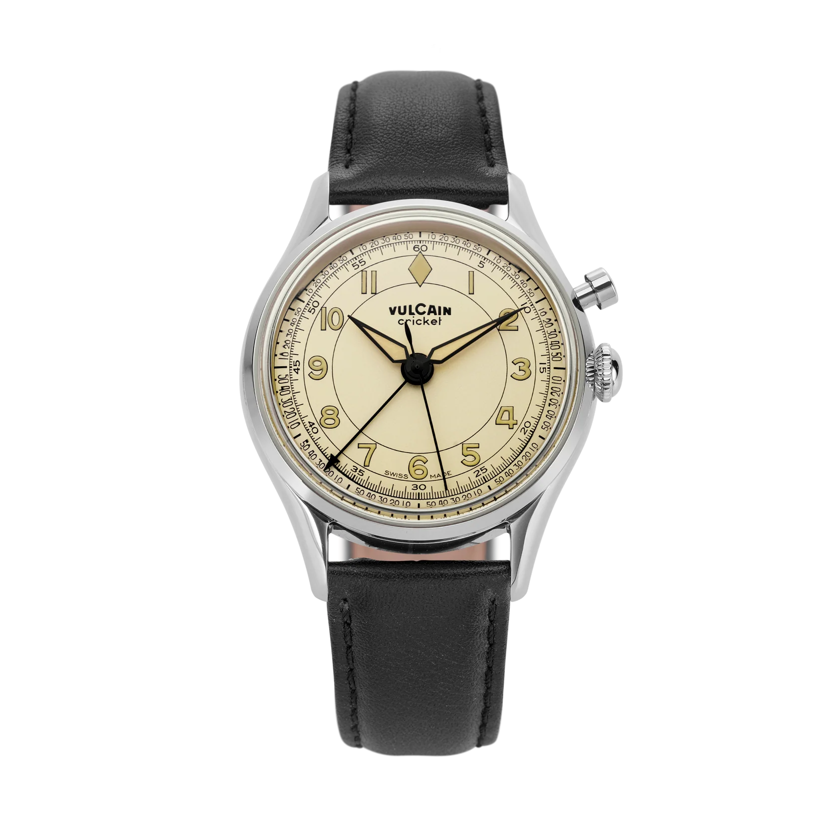 Vulcain Cricket Classique 39mm Eggshell Sapphire Caseback Mekanik