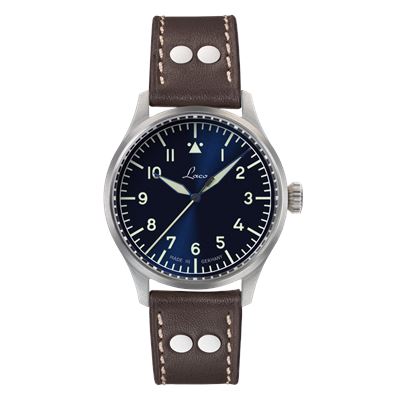 Laco Flieger Stuttgart Pro Blue 40mm [Safir Kristal Kasa Arkası] Otomatik Erkek Kol Saati - 1