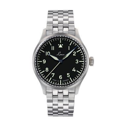 Laco Flieger Stuttgart Pro 40mm [Safir Kristal Kasa Arkası] Otomatik Erkek Kol Saati