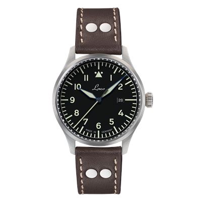 Laco Flieger Stuttgart Pro 43mm [Tarih + Safir Kristal Kasa Arkası] Otomatik Erkek Kol Saati