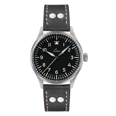 Laco Flieger Stuttgart Pro 43mm [Safir Kristal Kasa Arkası] Otomatik Erkek Kol Saati