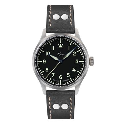 Laco Flieger Stuttgart Pro 37mm [Safir Kristal Kasa Arkası] Kurmalı Erkek Kol Saati