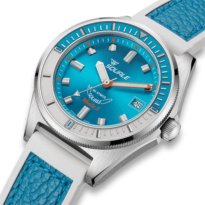 Squale Matic S Light Blue HydroLeather Otomatik Erkek Kol Saati