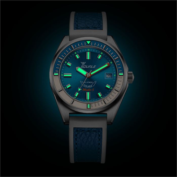 Squale Matic S Light Blue HydroLeather Otomatik Erkek Kol Saati