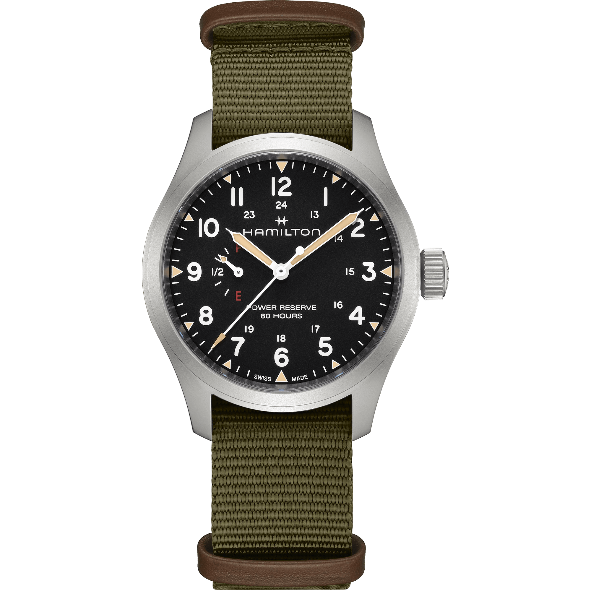 アトリエGG BRANCHDATE WH 19½ Hamilton Khaki Field Mechanical Power Reserve 40mm H69509930 Erkek