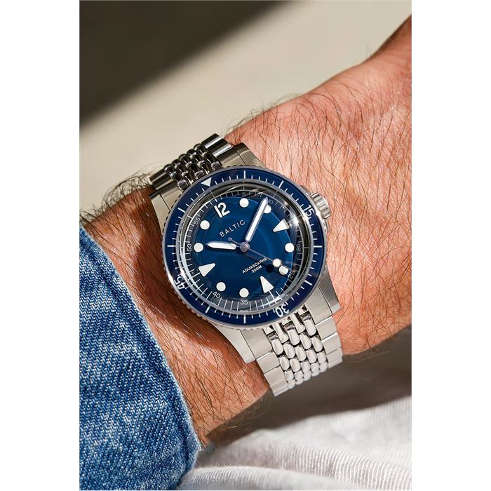 (No 1223-2) Beleg 27インチ ブルー Baltic Aquascaphe MK2 Blue 37 mm AQU22BLUE11 Otomatik Erkek Kol