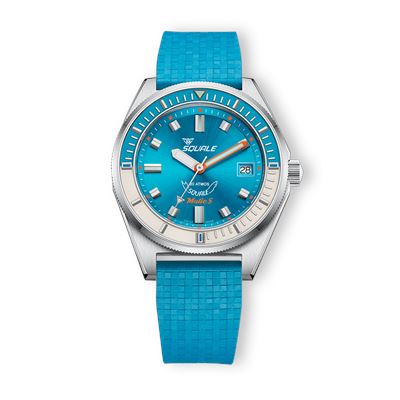 Squale Matic S Light Blue Mosaic Rubber Otomatik Erkek Kol Saatii