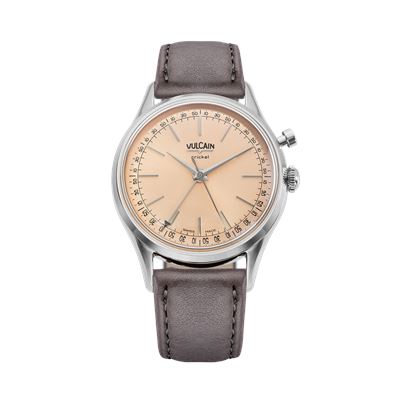 Vulcain Cricket President 39mm Salmon Limitli Üretim Mekanik Alarm Erkek Kol Saati