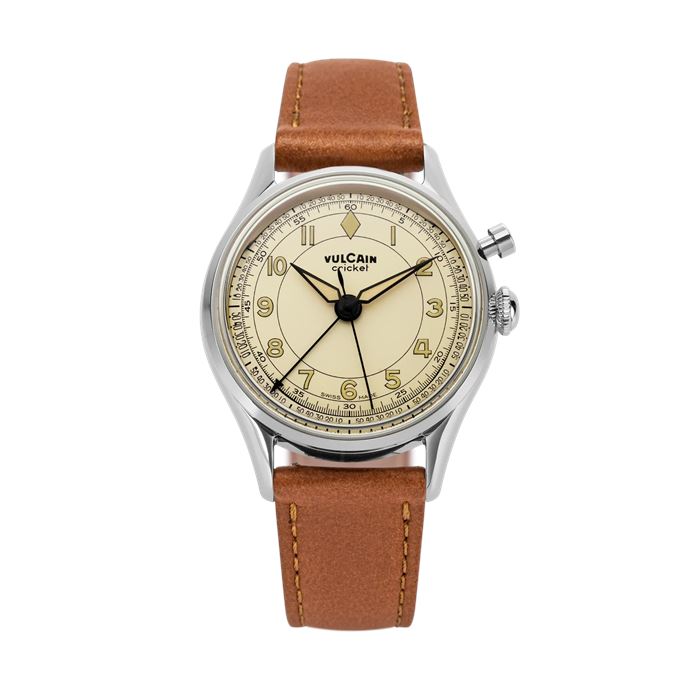 Vulcain Cricket Classique 39 mm Eggshell Mekanik Alarm Erkek Kol