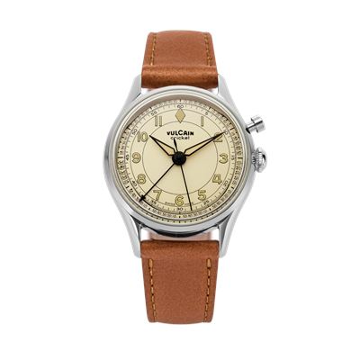 Vulcain Cricket Classique 39 mm Eggshell Mekanik Alarm Erkek Kol Saati