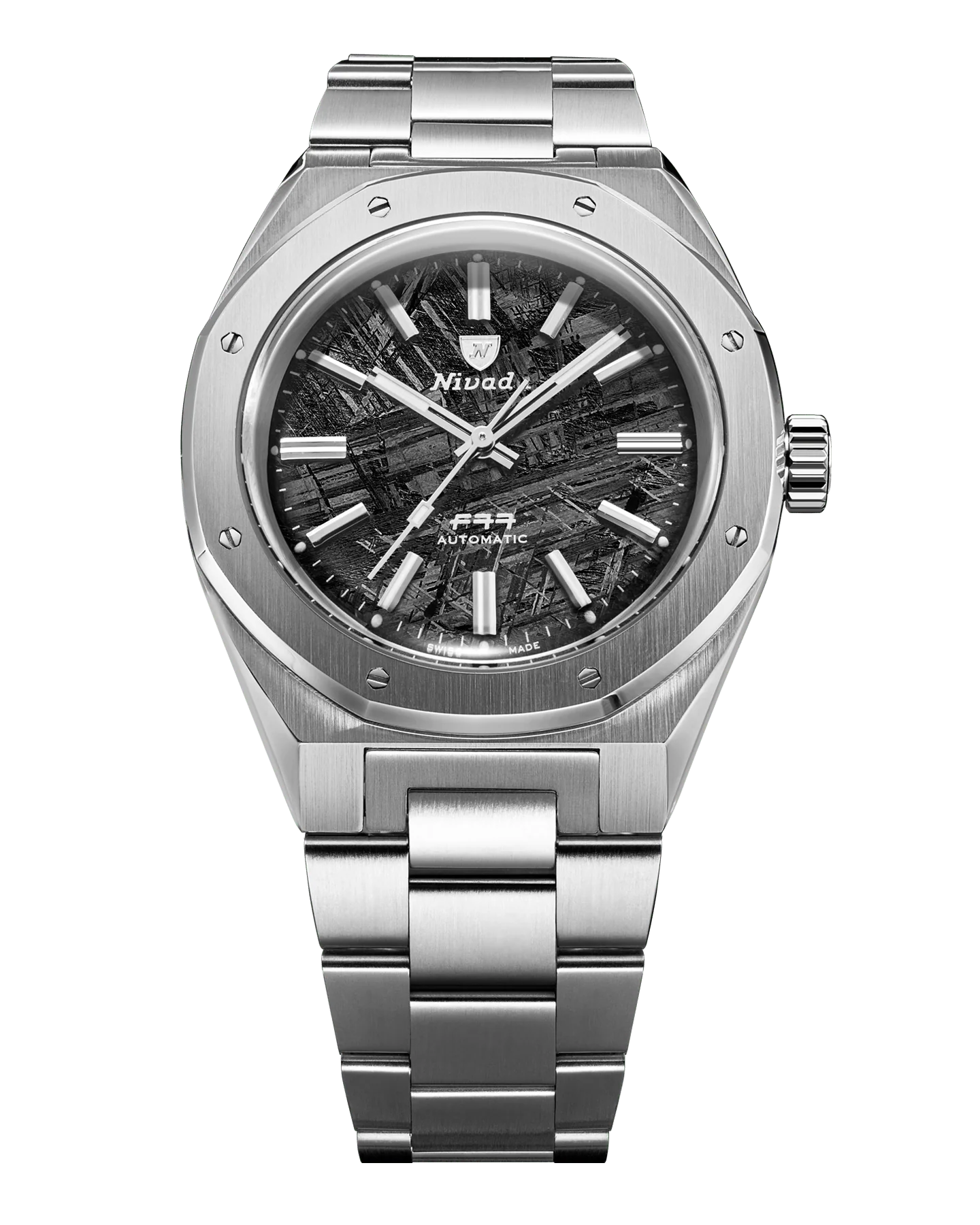 vitacraft septa.ply7層20.24 Nivada Grenchen F77 Stainless Steel Meteorite 41mm 68041A77C