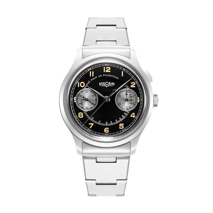 Vulcain Monopusher Heritage Black & White Chronograph Mekanik