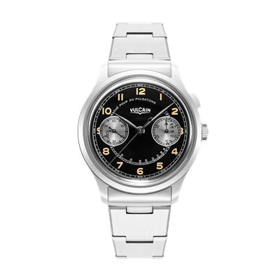 Vulcain Monopusher Heritage Black & White Chronograph Mekanik Erkek Kol Saati